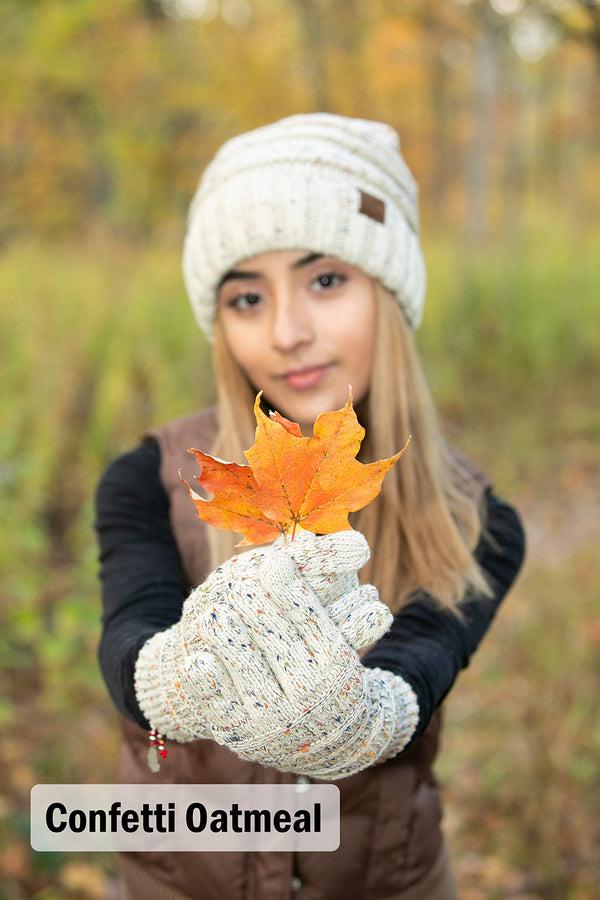 Funky Junque Oversized Beanie & Gloves Matching Set