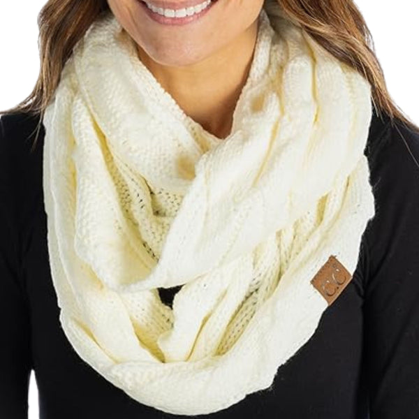 Funky Junque Ribbed Knit Infinity Scarf