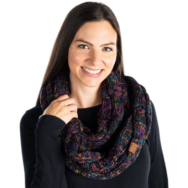 funky junque Ribbed Knit Infinity Scarf