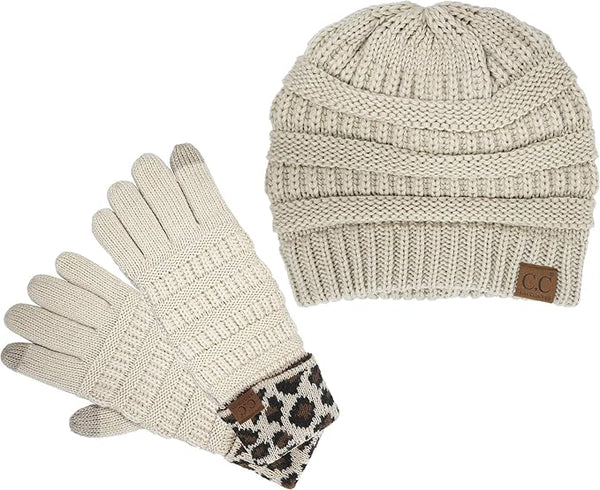 Funky Junque Slouchy Beanie & Gloves Matching Set