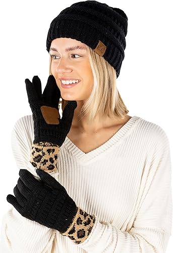 funky junque Slouchy Beanie & Gloves Matching Set