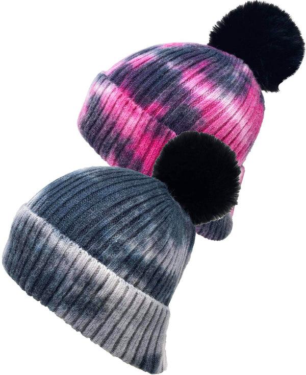 funky junque Tie Dye Pom Beanie by Funky Junque