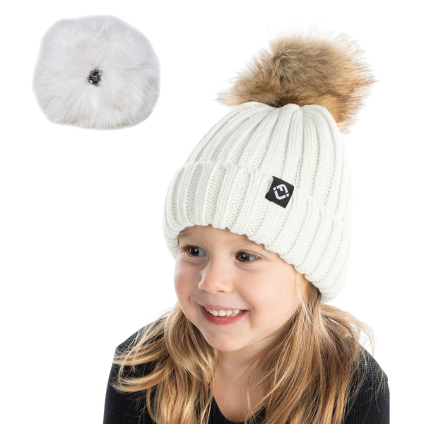 Funky Junque Toddler Detachable Pom Beanie