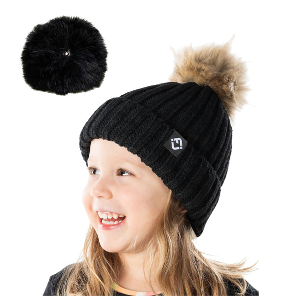 Funky Junque Toddler Detachable Pom Beanie