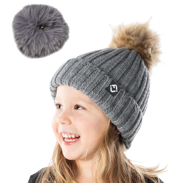 Funky Junque Toddler Detachable Pom Beanie