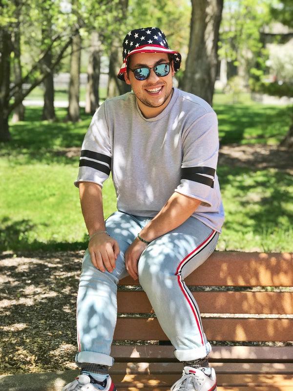 Funky Junque USA Flag Bucket Hat By Funky Junque