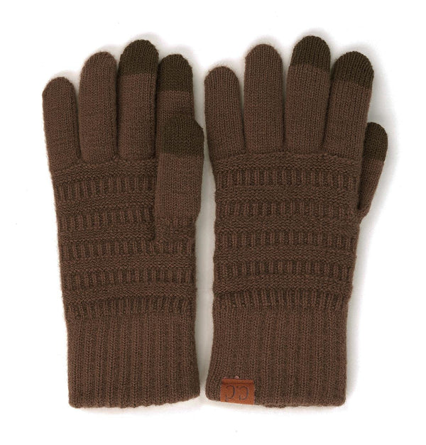 funky junque Garter Knit Slim Smart Tip Gloves by Funky Junque