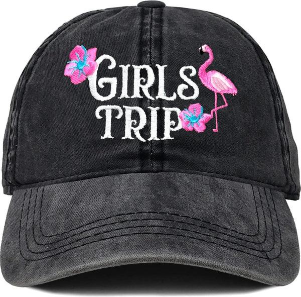funky junque Girls Trip Flamingo Washed Dad Hat by Funky Junque