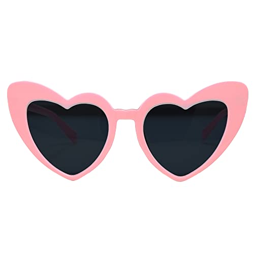 Funky Junque Heart Shaped Fashion Eyewear Sunglasses For Women - Solids