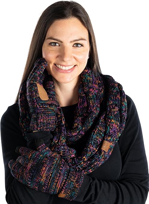 Funky Junque Infinity Scarf And Matching Lined Gloves Bundle By Funky Junque