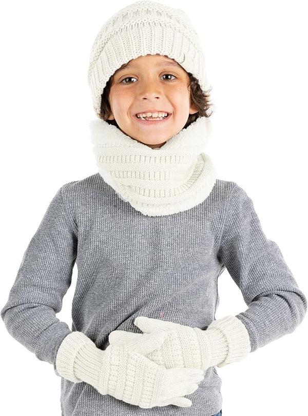funky junque Kids Beanie Neck Warmer & Gloves Matching Set by Funky Junque