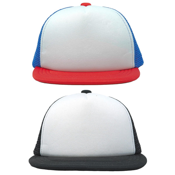 funky junque Kids Flat Brim Trucker Hat by Funky Junque