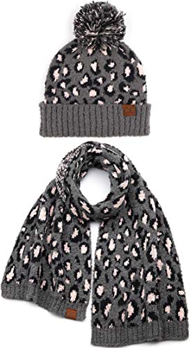 Funky Junque Leopard Print Beanie & Scarf Set By Funky Junque