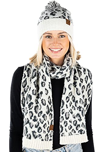 Funky Junque Leopard Print Beanie & Scarf Set By Funky Junque