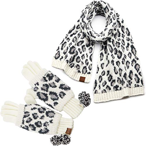 Funky Junque Leopard Print Gloves & Scarf Set By Funky Junque