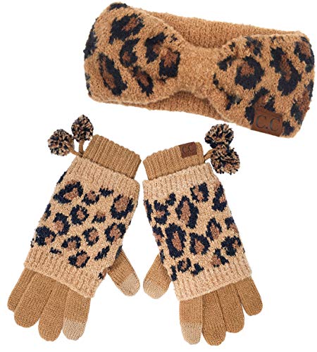 Funky Junque Leopard Print Headband And Gloves Set By Funky Junque