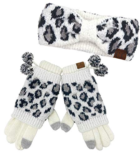 Funky Junque Leopard Print Headband And Gloves Set By Funky Junque