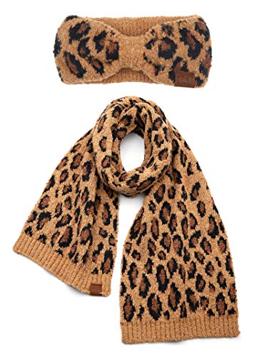 Funky Junque Leopard Print Headband And Scarf Set By Funky Junque