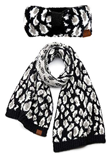 funky junque Leopard Print Headband and Scarf Set by Funky Junque