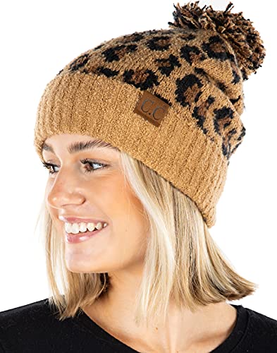 Funky Junque Leopard Print Pom Beanie By Funky Junque