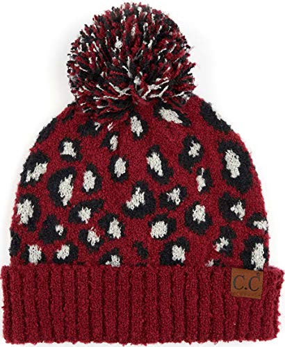 Funky Junque Leopard Print Pom Beanie By Funky Junque