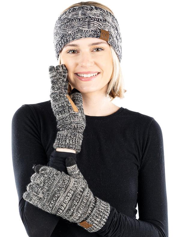 Funky Junque Lined Headband & Gloves Matching Set By Funky Junque