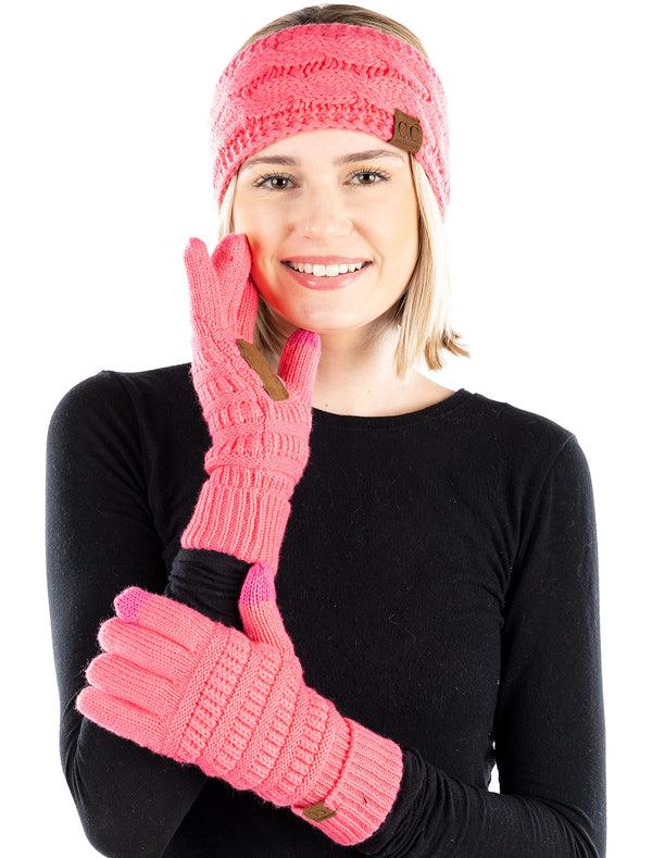Funky Junque Lined Headband & Gloves Matching Set By Funky Junque