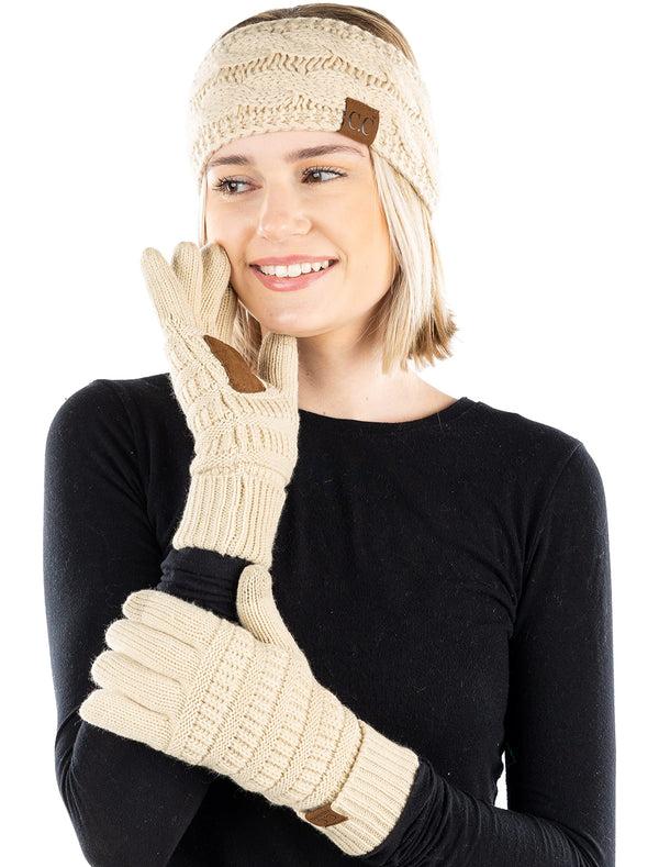 funky junque Lined Headband & Gloves Matching Set by Funky Junque