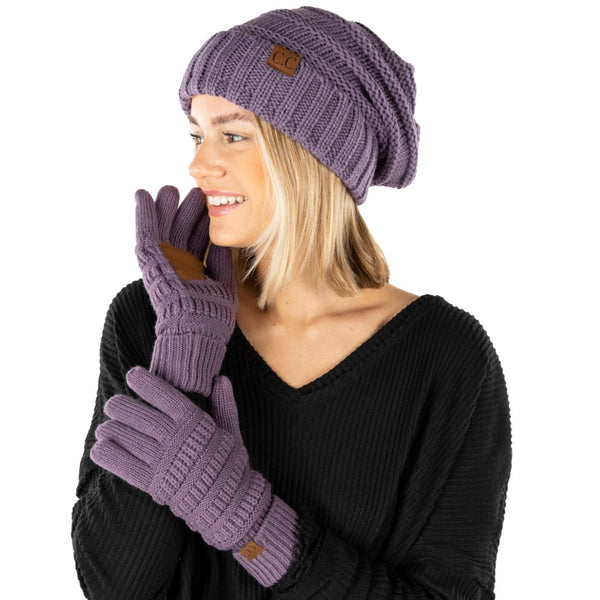 Funky Junque Matching 2 Pack: Oversized Beanie & Gloves Matching Set