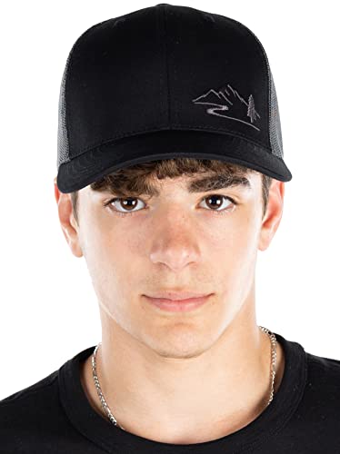 Funky Junque Mountain Patch Trucker Hat By Funky Junque