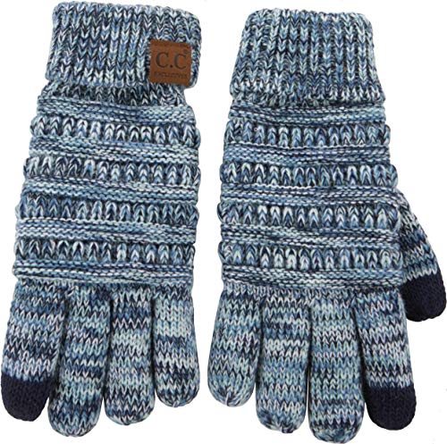 Funky Junque Multicolor Knit Fleece Lined Gloves By Funky Junque