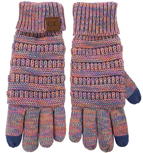 Funky Junque Multicolor Knit Fleece Lined Gloves By Funky Junque