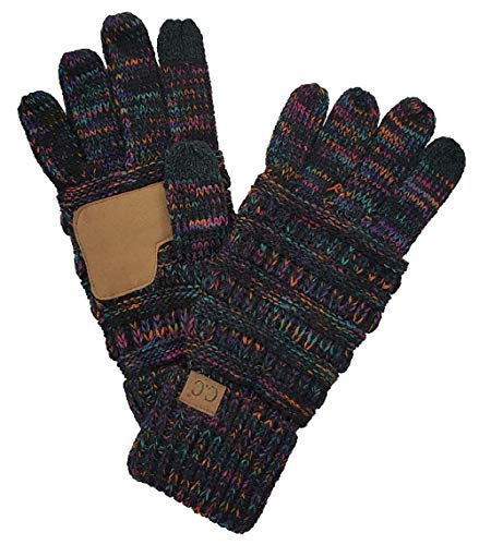 funky junque Multicolor Knit Fleece Lined Gloves by Funky Junque