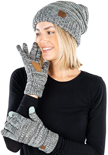 Funky Junque Multicolor Oversized Beanie & Gloves Matching Set By Funky Junque