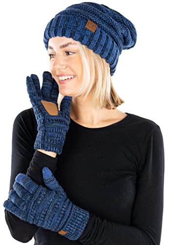 funky junque Multicolor Oversized Beanie & Gloves Matching Set by Funky Junque