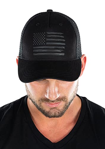 funky junque Painted Flag Five Panel Trucker Hat by Funky Junque