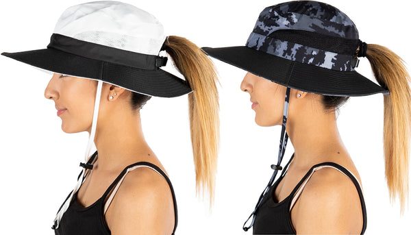 Funky Junque Ponytail Mesh Bucket Hat By Funky Junque