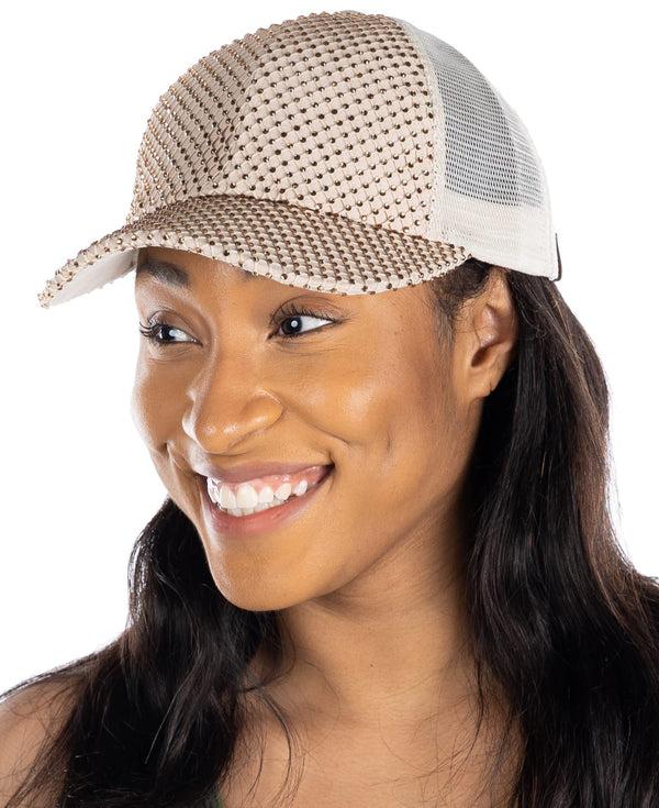 Funky Junque Rhinestone Net Mesh Trucker Hat By Funky Junque