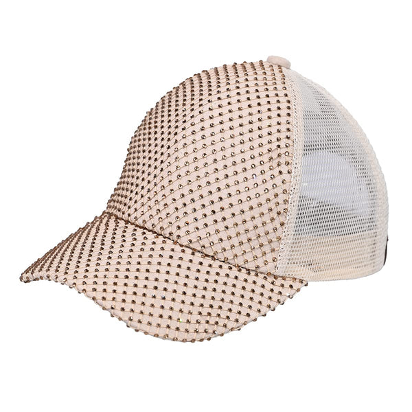 Funky Junque Rhinestone Net Mesh Trucker Hat By Funky Junque