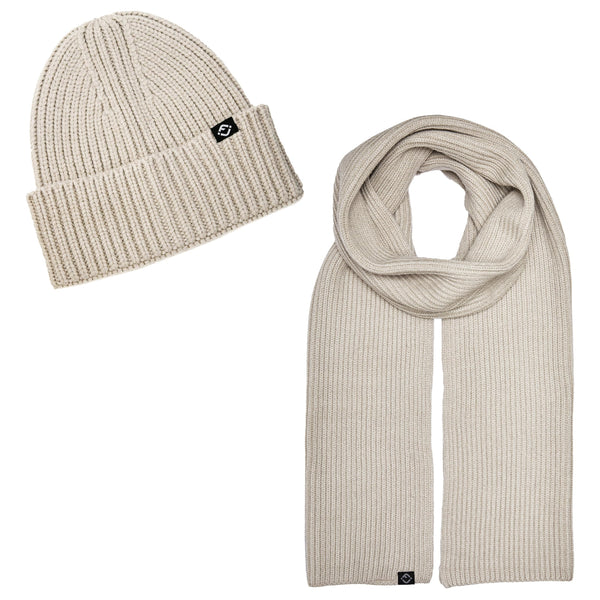 Funky Junque Ribbed Knit Beanie & Scarf Set By Funky Junque