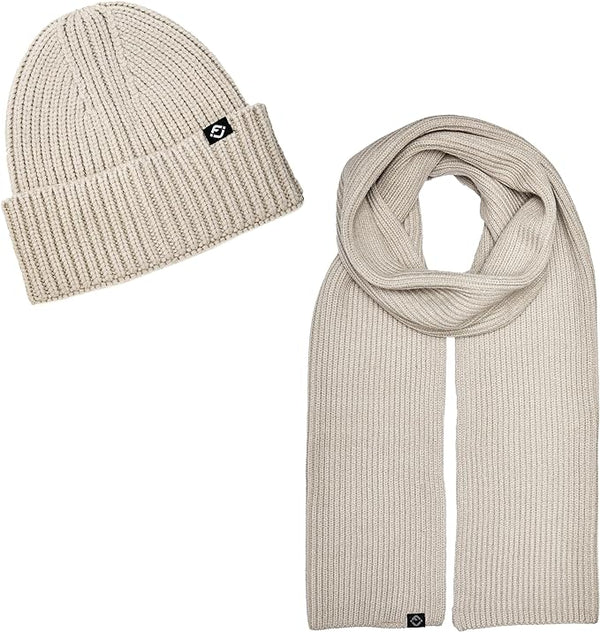 funky junque Ribbed Knit Beanie & Scarf Set by Funky Junque
