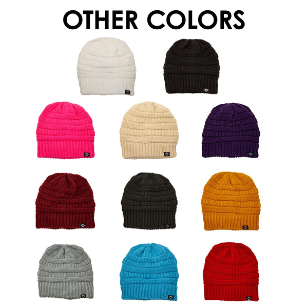 Funky Junque Satin Lined Ribbed Knit Beanie By Funky Junque