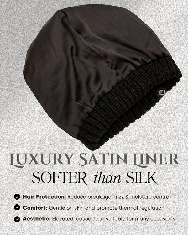 Funky Junque Satin Lined Ribbed Knit Beanie By Funky Junque