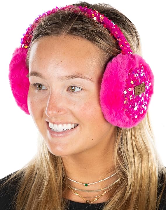 Funky Junque Sequin Adjustable Fuzzy Ear Muffs By Funky Junque