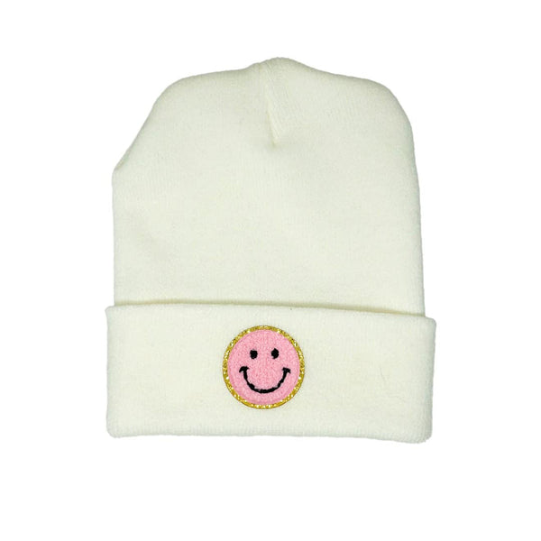 Funky Junque Smiley Face Patch Beanie By Funky Junque