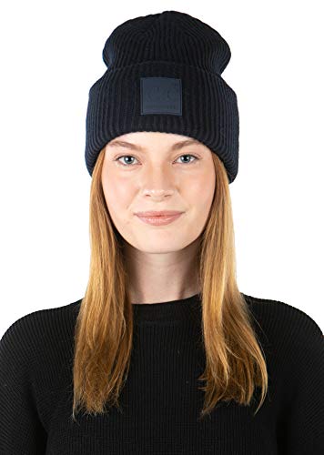 Funky Junque Solid Cuffed Rubber Patch Beanie By Funky Junque