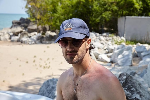 Funky Junque USA Shield Laser Cut Running Cap By Funky Junque