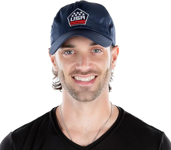Funky Junque USA Shield Laser Cut Running Cap By Funky Junque