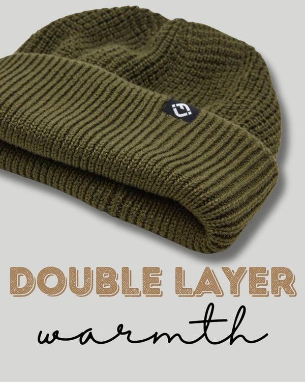 Funky Junque Waffle Knit Double Layer Beanie By Funky Junque