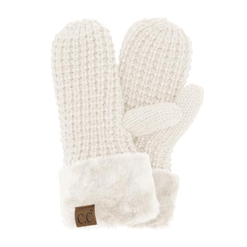 Funky Junque Waffle Knit Lined Mittens By Funky Junque